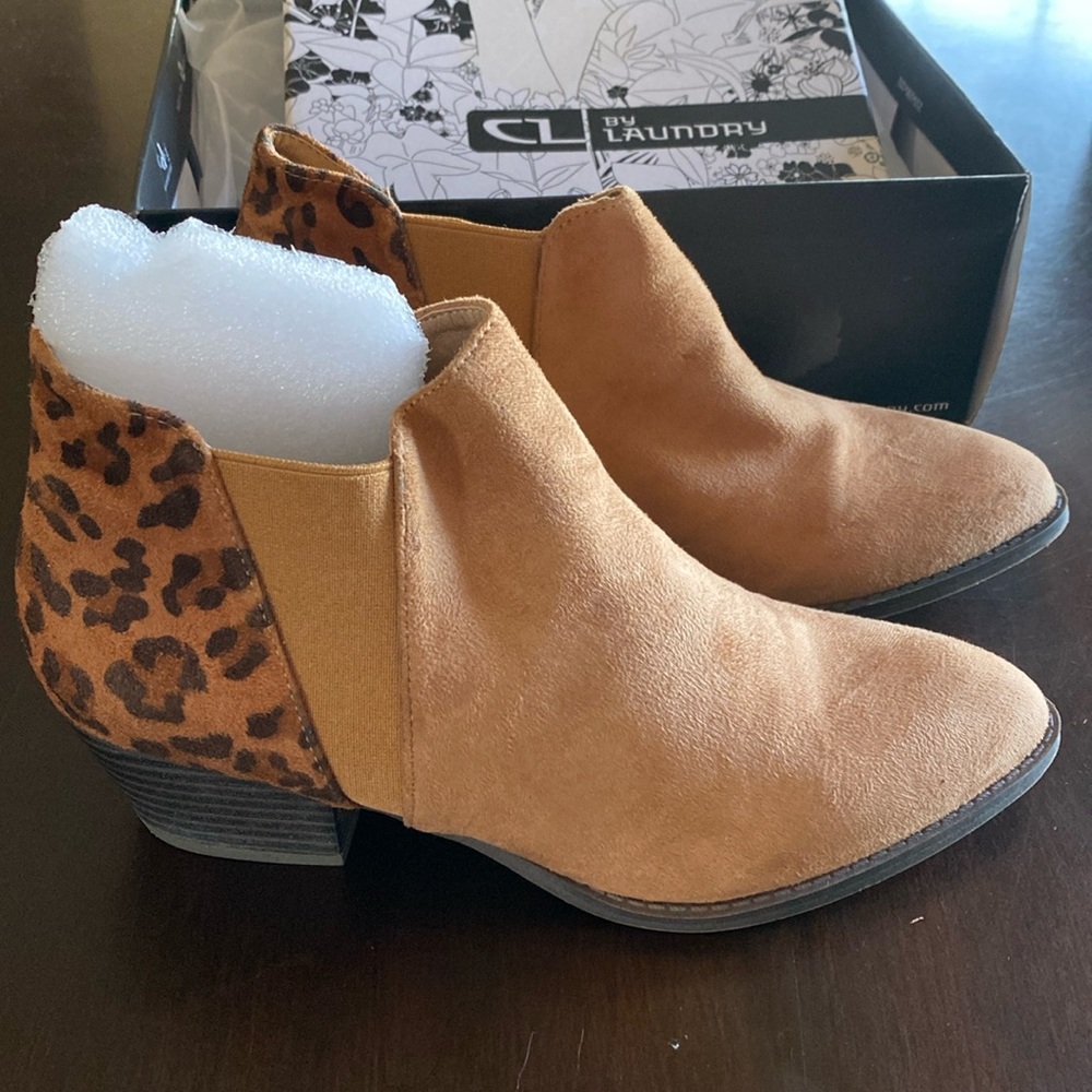 Suede Leopard booties